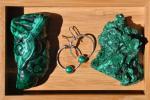 Malachite Sterling Silver Loop Earrings