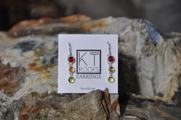 Garnet, Citrine, and Peridot Earrings picture