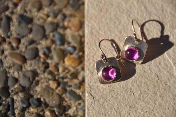 Pink Sapphire Sterling Silver Earrings picture