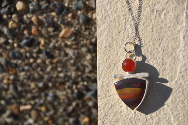 Carnelian and Petrified Wood Pendant picture