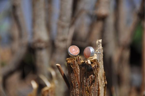 Sunstone Sterling Silver Stud Earrings picture