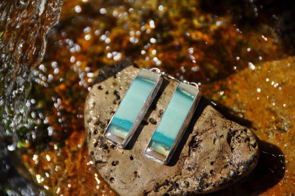 Opal Rectangle Sterling Silver Earrings picture