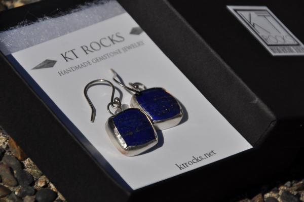 Lapis Square Sterling Silver Earrings picture