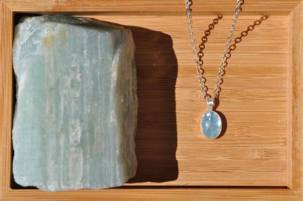 Aquamarine Oval Sterling Silver Pendant picture