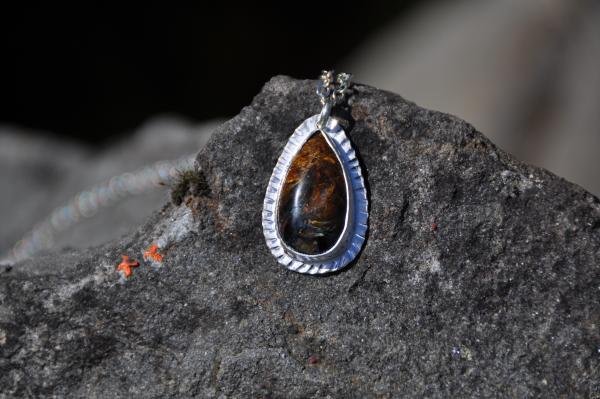 Pietersite Teardrop Pendant Necklace picture