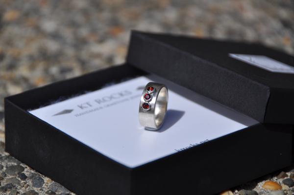 Garnet Octopus Sterling Silver Ring picture