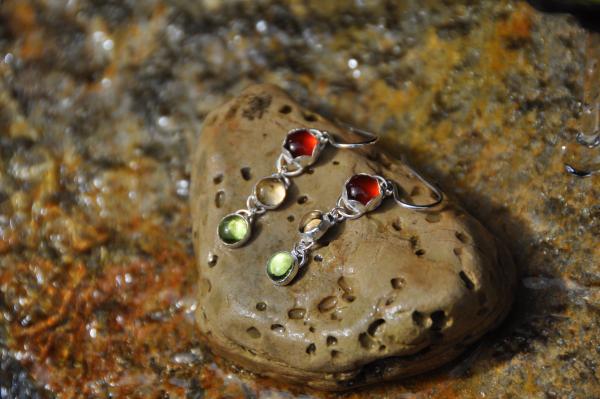 Garnet, Citrine, and Peridot Earrings picture