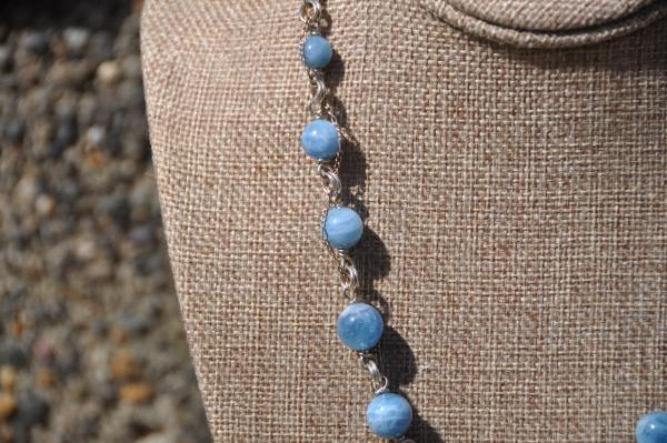 16-20" Adjustable Aquamarine Beaded Necklace picture