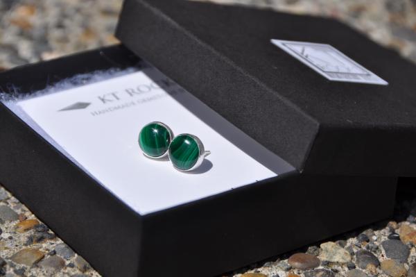 Malachite Sterling Silver Stud Earrings picture