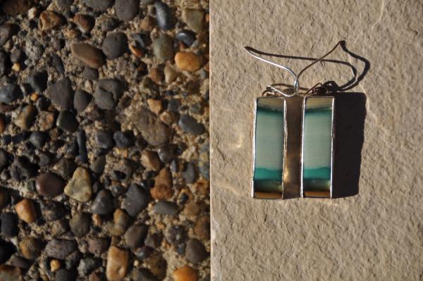 Opal Rectangle Sterling Silver Earrings picture