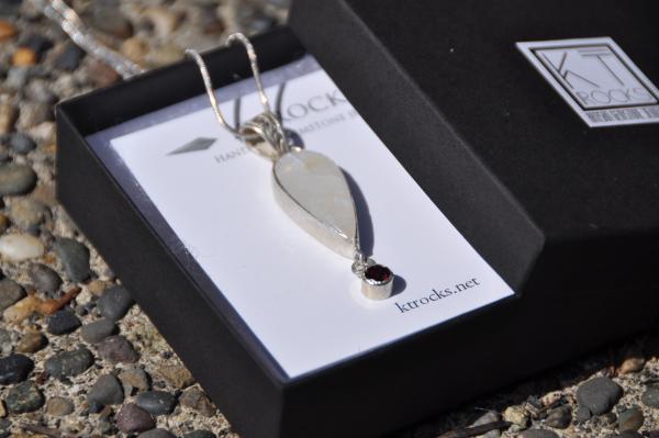 Moonstone and Garnet Sterling Silver Pendant picture