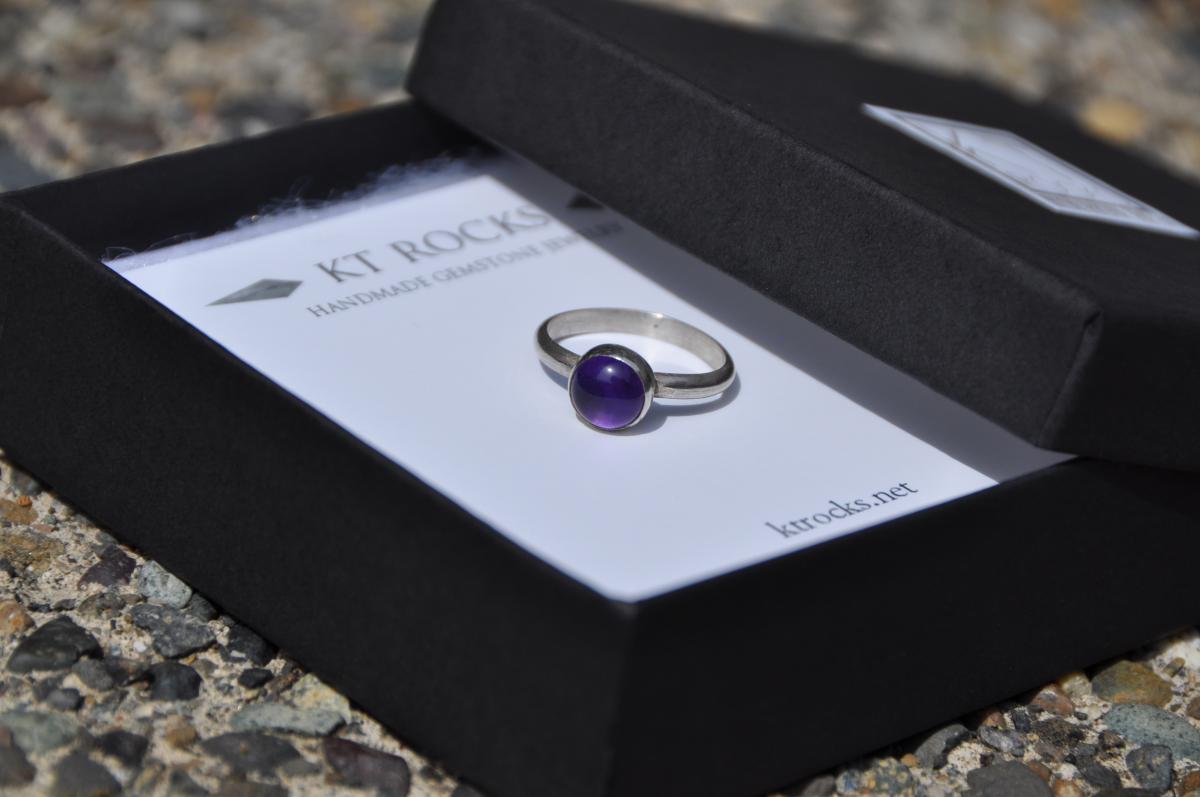 Amethyst Stackable Sterling Silver Ring picture
