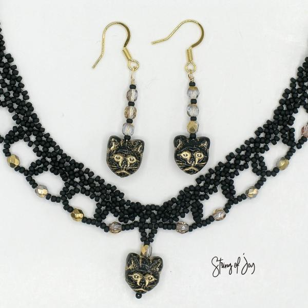 Cat Necklace and Earrings picture
