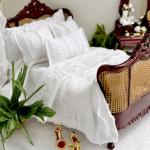 Romantic White Textured Bedding Set- Olivia