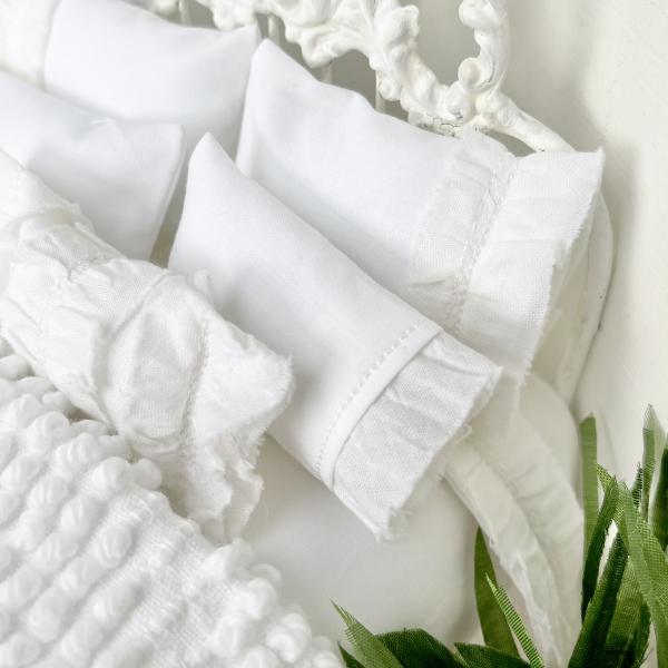 White Ruffled Trim Bedding Set- Ciara picture