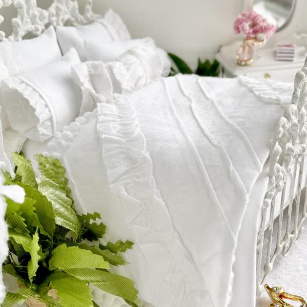 White Ruffled Trim Bedding Set- Ciara picture