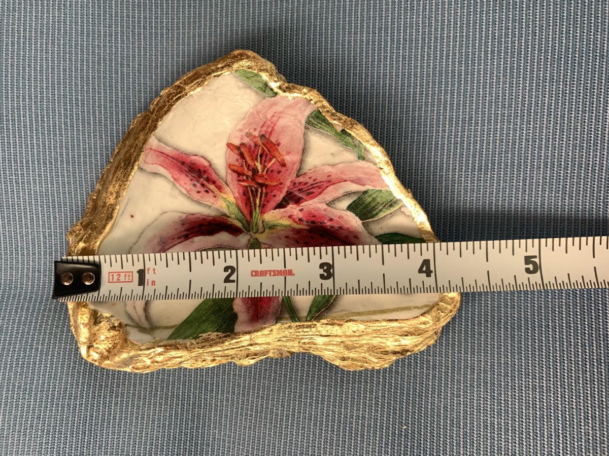 Star Gazer Lily Oyster Shell Trinket Dish picture