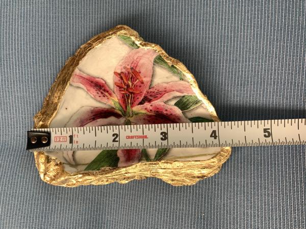 Star Gazer Lily Oyster Shell Trinket Dish picture