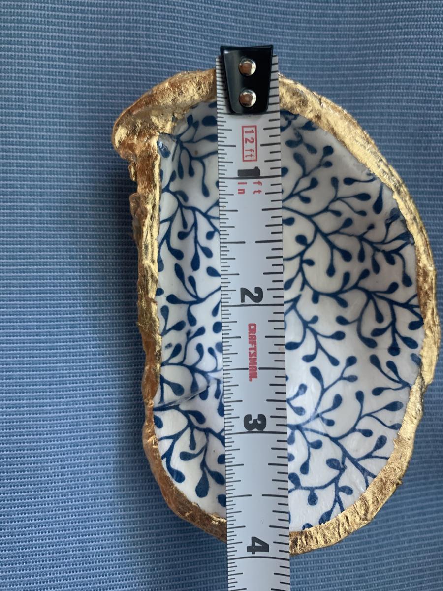 Blue Seaweed Oyster Shell Trinket Dish picture