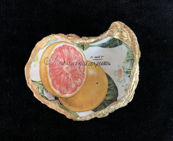 Grapefruit Oyster Shell Trinket Dish picture