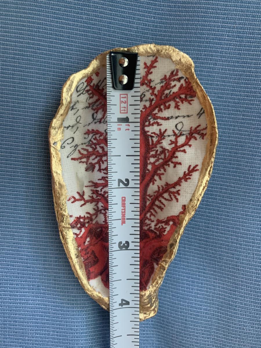 Red Coral Oyster Shell Trinket Dish picture