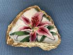 Star Gazer Lily Oyster Shell Trinket Dish