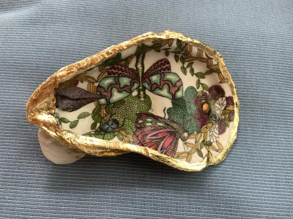 Dragon fly Oyster Shell Trinket Dish picture