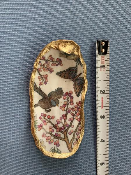 Bird and Butterfly Oyster Shell Trinket Dish picture