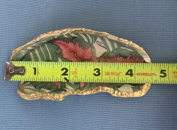 Tropical Leaves Oyster Shell Trinket Dish picture