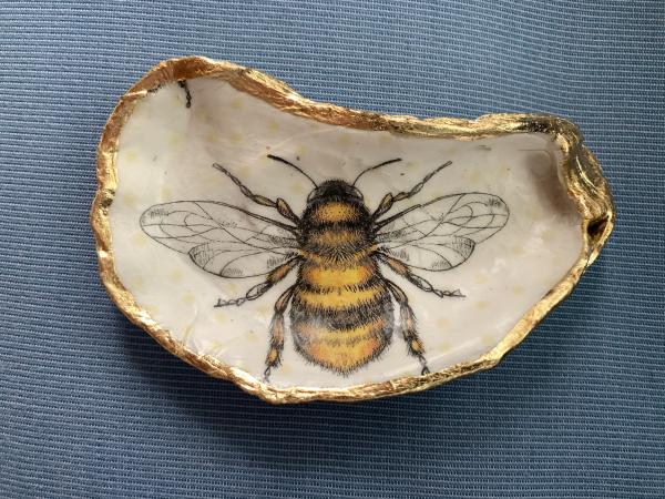 Bee Oyster Shell Trinket Dish picture