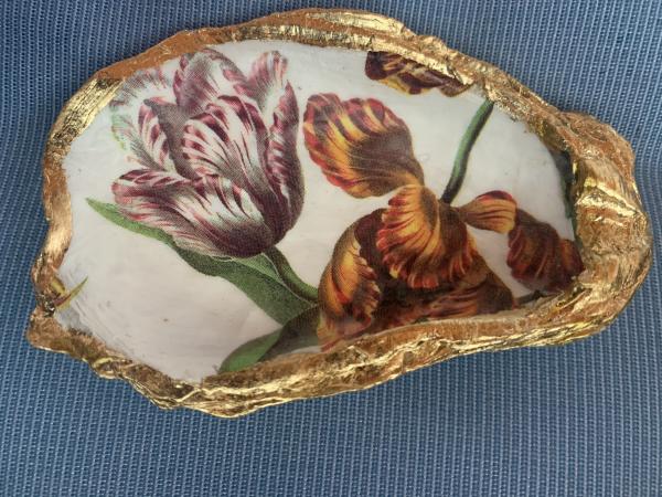 Parrot Tulip Oyster Shell Trinket Dish