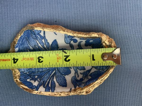 Blue Patterned Oyster Shell Trinket Dish picture