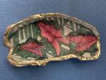 Tropical Leaves Oyster Shell Trinket Dish