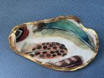 Feathers Oyster Shell Trinket Dish