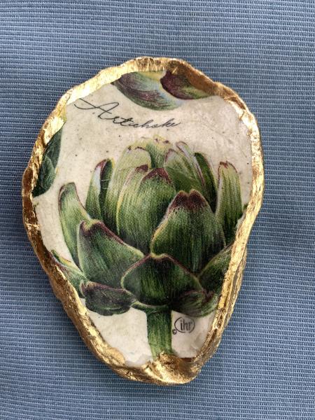 Artichoke Oyster Shell Trinket Dish