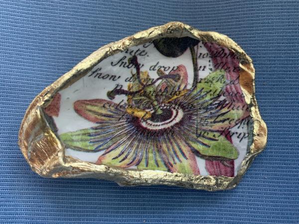 Passion Flower Oyster Shell Trinket Dish picture