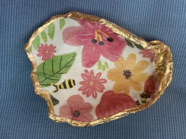 Pastel Patterned Oyster Shell Trinket Dish