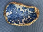 Blue Patterned Oyster Shell Trinket Dish