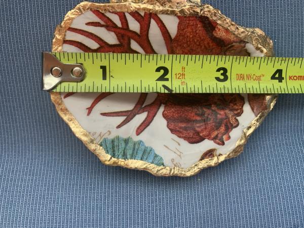 Orange Coral Oyster Shell Trinket Dish picture