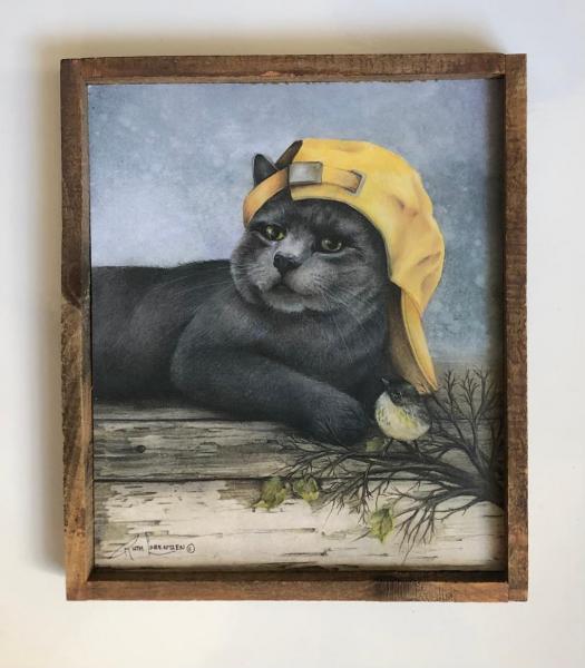 Lath Frame / Cat with Cap