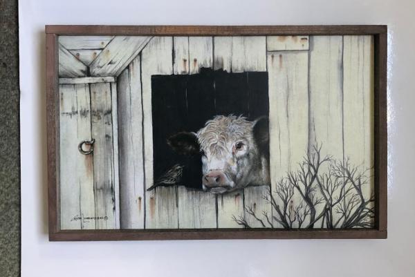 Lath Frame / Cow in Barn picture