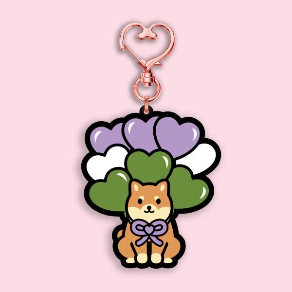 Genderqueer Shiba Keychain Charm picture
