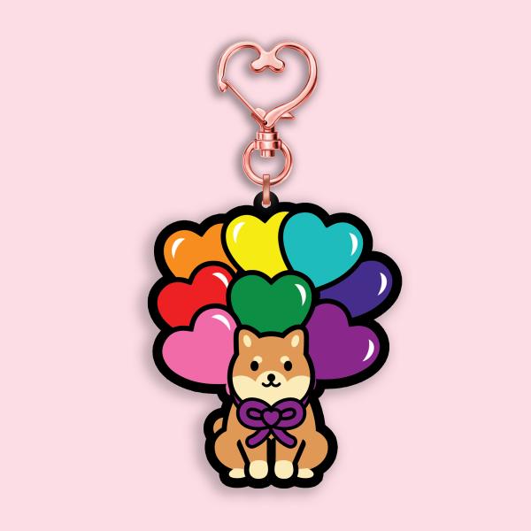 Gay Pride Shiba Keychain Charm picture