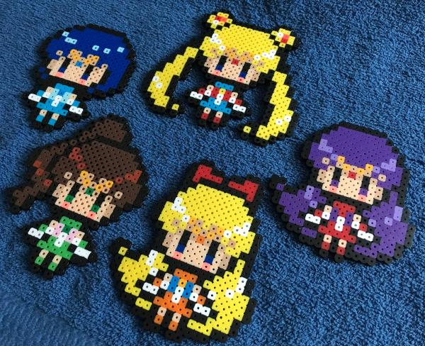 Sailor Moon Perler Figure Hama Bead Figures Mars Mercury Jupiter Venus