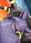 Umbreon Espeon Art Print Poster Pokemon Eeveelution Copic Marker Drawing