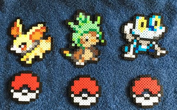 Pokemon Perler Fennekin Froakie Chespin Figures 8 bit Pixel picture