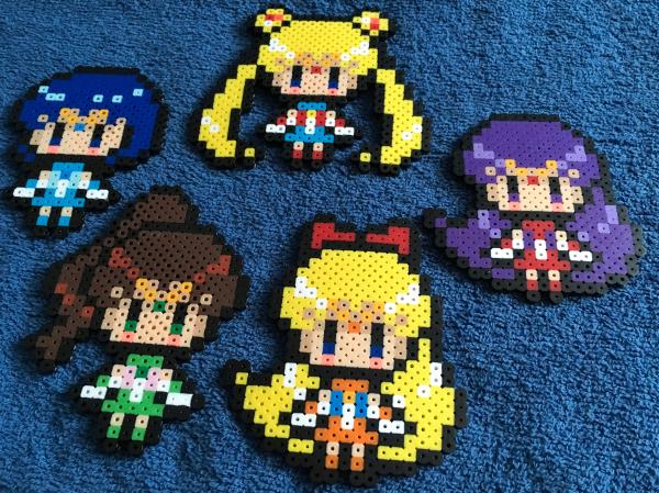 Sailor Moon Perler Figure Hama Bead Figures Mars Mercury Jupiter Venus picture