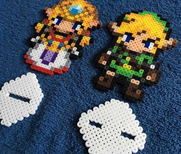 Zelda and Link Perler Figure / Hama 8 bit Bead Legend of picture