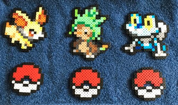 Pokemon Perler Fennekin Froakie Chespin Figures 8 bit Pixel picture