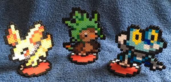 Pokemon Perler Fennekin Froakie Chespin Figures 8 bit Pixel picture